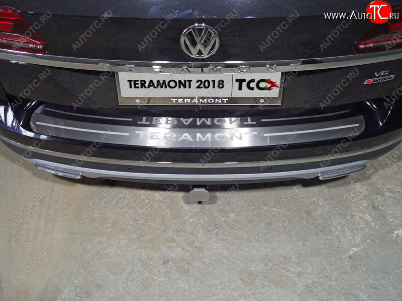 4 999 р. Накладка на задний бампер, ТСС Тюнинг  Volkswagen Teramont  CA1 (2016-2020) дорестайлинг ( лист шлифованный надпись Teramont)  с доставкой в г. Тольятти