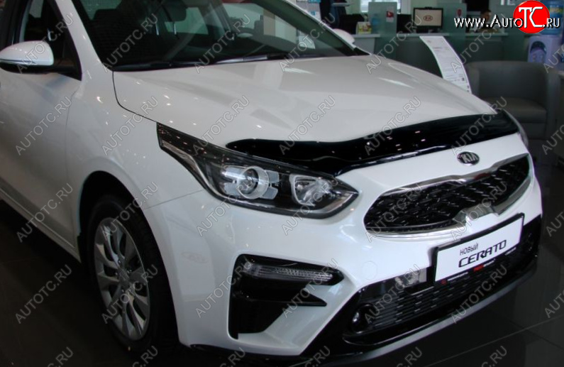 3 299 р. Дефлектор капота SIM KIA Cerato 4 BD дорестайлинг седан (2018-2021)  с доставкой в г. Тольятти