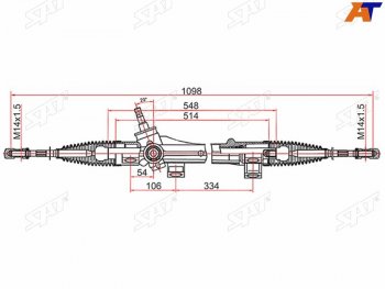 8 349 р. Рейка рулевая электрическая шток D=17.3 LHD SAT Toyota Corolla E120 седан дорестайлинг (2000-2004)  с доставкой в г. Тольятти. Увеличить фотографию 2