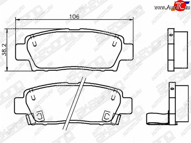 2 699 р. Колодки тормозные зад LH-RH SAT Toyota Mark 2 X110 седан дорестайлинг (2000-2002)  с доставкой в г. Тольятти