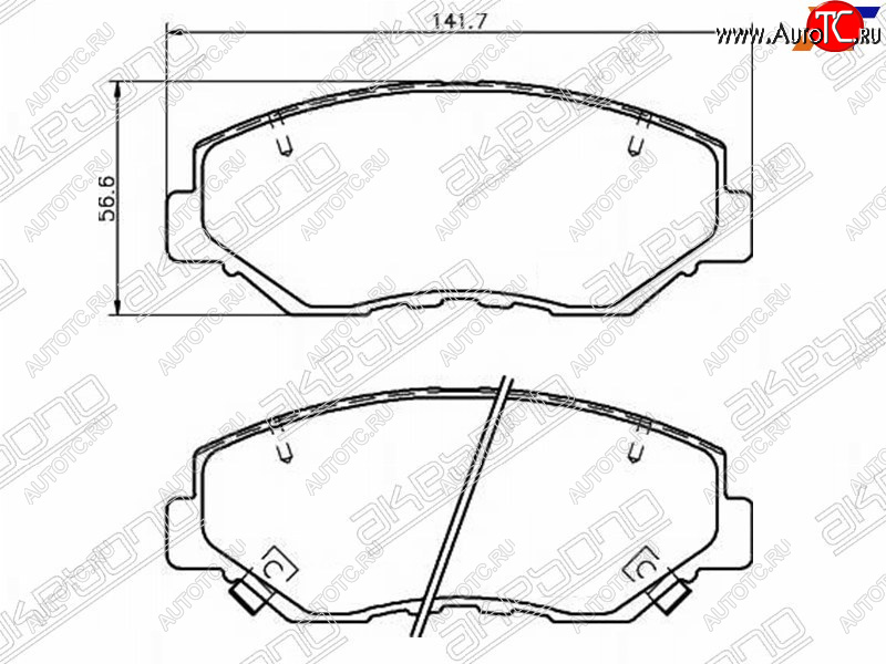 2 499 р. Колодки тормозные перед FL-FR SAT Honda Accord CL седан дорестайлинг (2002-2005)  с доставкой в г. Тольятти