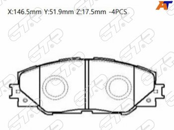 Колодки тормозные перед FL-FR SAT  Toyota RAV4 XA40 5 дв. рестайлинг (2015-2019)