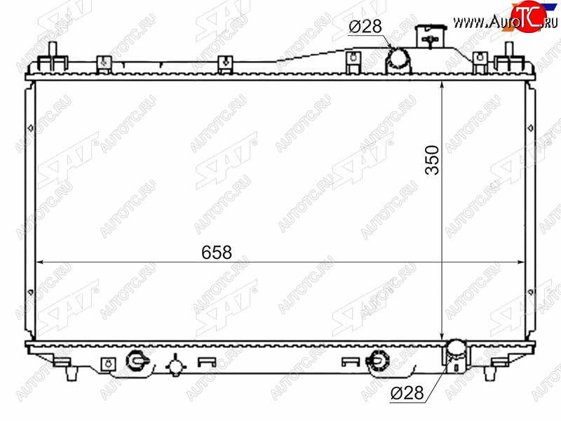 5 999 р. Радиатор SAT Honda Civic ES седан дорестайлинг (2000-2003)  с доставкой в г. Тольятти