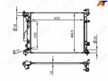 Радиатор охлаждающей жидкости SAT  KIA Optima 3 TF дорестайлинг седан (2010-2013)
