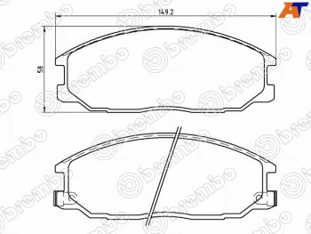 5 349 р. Колодки тормозные перед FL-FR SAT SSANGYONG Rexton Y400 дорестайлинг (2017-2023)  с доставкой в г. Тольятти. Увеличить фотографию 1