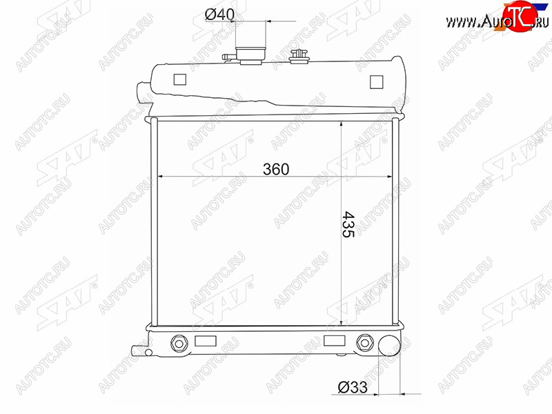 7 099 р. Радиатор охлаждающей жидкости SAT    Mercedes-Benz C-Class S202 дорестайлинг универсал (1992-1997)  с доставкой в г. Тольятти