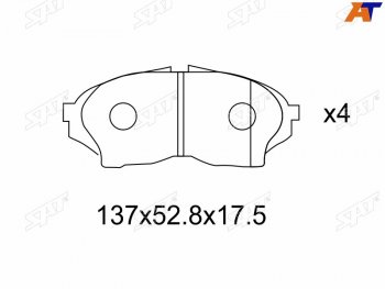 1 259 р. Колодки тормозные передние FR-FL SAT Toyota Chaser (1996-2001)  с доставкой в г. Тольятти. Увеличить фотографию 2