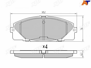 1 239 р. Колодки тормозные перед FL-FR SAT Toyota Hiace H200 минивэн (Япония) дорестайлинг  (2004-2007)  с доставкой в г. Тольятти. Увеличить фотографию 2