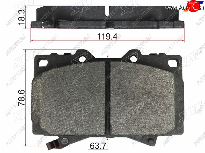 2 079 р. Колодки тормозные перед FL-FR SAT  Toyota Land Cruiser 100 дорестайлинг (1998-2002) (с керамическим наполнением)  с доставкой в г. Тольятти