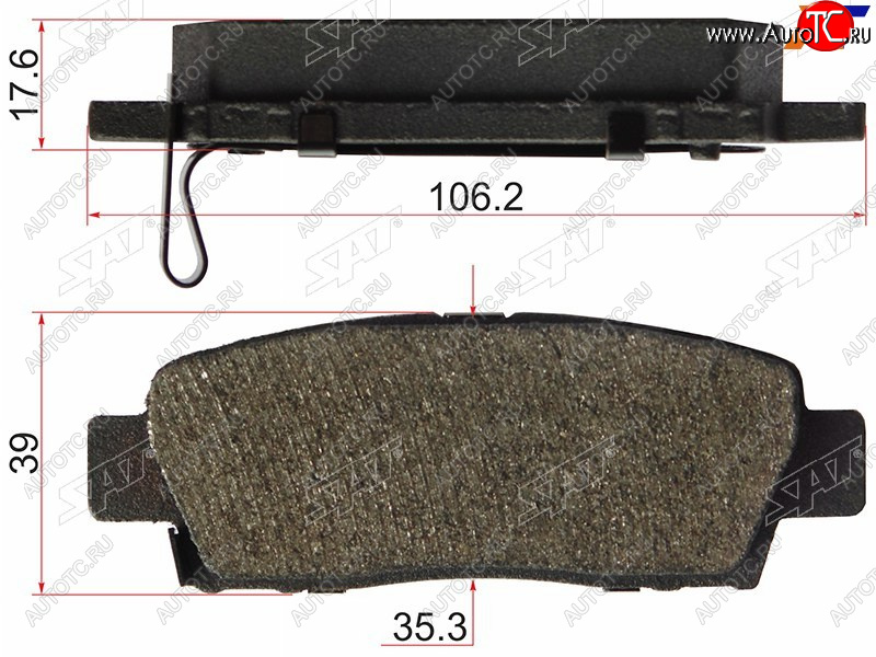 999 р. Колодки тормозные зад LH-RH SAT Toyota Mark 2 Qualis седан (1997-2002)  с доставкой в г. Тольятти