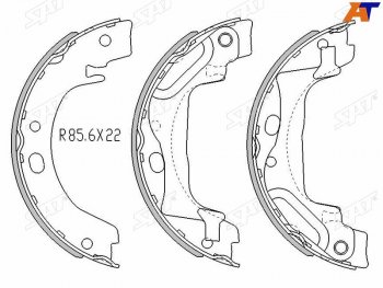 Колодки барабанные задние RH-LH SAT Toyota Corolla E110 хэтчбек 5 дв. рестайлинг (2000-2002)