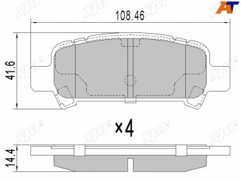 Колодки тормозные зад RH-LH SAT Subaru Forester SJ рестайлинг (2016-2019)