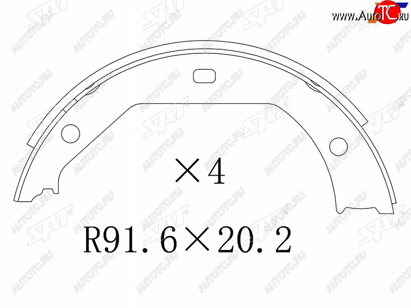 1 189 р. Колодки тормозные барабанные задние RH-LH SAT BMW 3 серия F30 седан дорестайлинг (2012-2015)  с доставкой в г. Тольятти