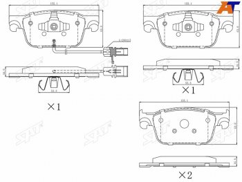 1 439 р. Колодки тормозные перед FL-FR SAT  Audi A4 ( B8,  B9) - S5  8T  с доставкой в г. Тольятти. Увеличить фотографию 1