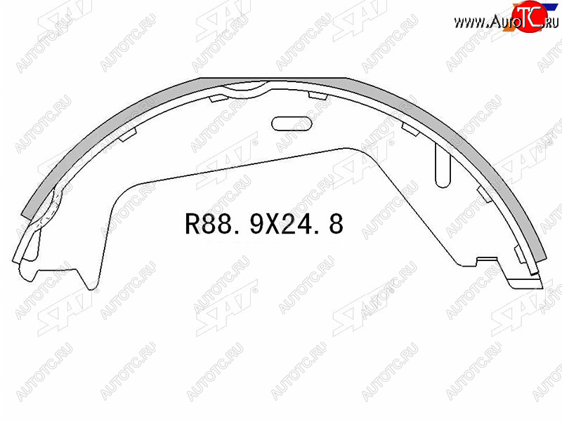 1 249 р. Колодки тормозные барабанные задние LH-RH SAT Volvo S80 TS седан дорестайлинг (1998-2003)  с доставкой в г. Тольятти