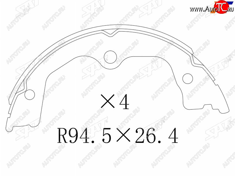 1 799 р. Колодки барабанные задние RH-LH SAT Honda Accord 8 CU седан дорестайлинг (2008-2011)  с доставкой в г. Тольятти