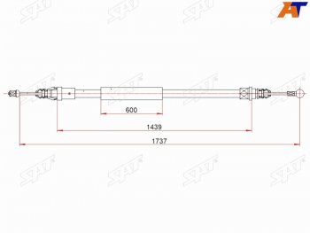 Трос ручного тормоза RH-LH SAT Nissan Interstar X70 рестайлинг (2003-2010) ()