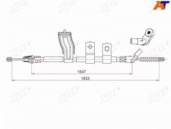 Трос ручного тормоза LH SAT Nissan Qashqai +2 1 J10 дорестайлинг (2008-2010)