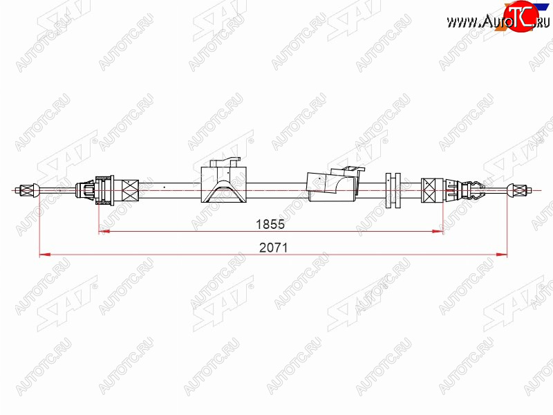 1 429 р. Трос ручного тормоза RH SAT Ford Mondeo Mk4,DG дорестайлинг, универсал (2007-2010)  с доставкой в г. Тольятти