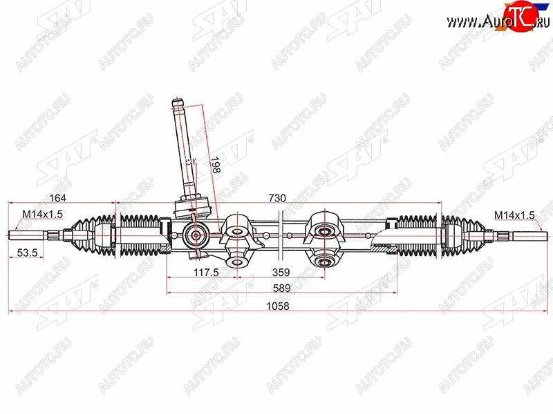 10 199 р. Рейка рулевая SAT KIA Ceed 2 JD дорестайлинг, хэтчбэк (2012-2015)  с доставкой в г. Тольятти