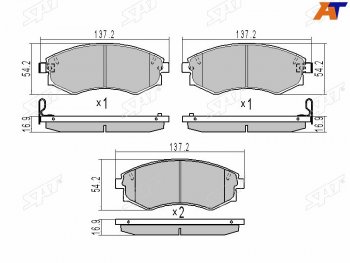 1 149 р. Колодки тормозные передние FR-FL SAT  SSANGYONG Rexton Y400 дорестайлинг (2017-2023)  с доставкой в г. Тольятти. Увеличить фотографию 2