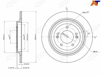 1 849 р. Диск тормозной передний Ø302mm SAT Hyundai Tucson TL рестайлинг (2018-2021)  с доставкой в г. Тольятти. Увеличить фотографию 2