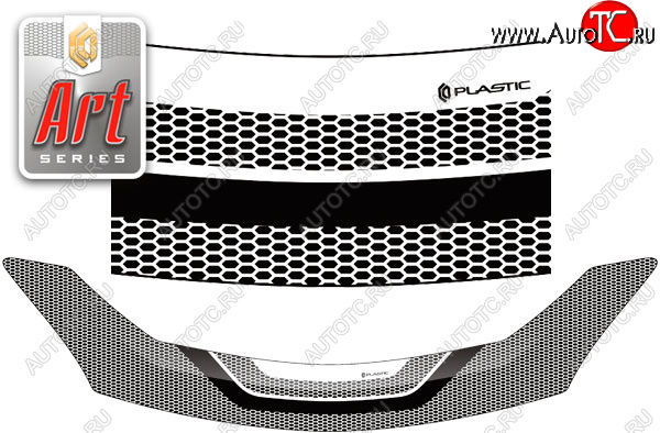 2 369 р. Дефлектор капота CA-Plastic  Toyota Ractis (2010-2016) (серия ART графит)  с доставкой в г. Тольятти