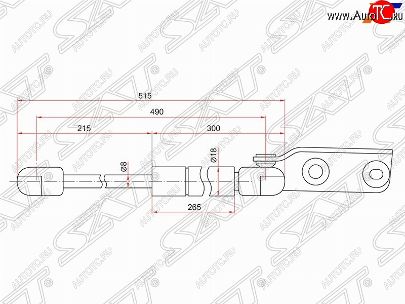 1 099 р. Правый упор крышки багажника SAT Nissan AD Y11 (1999-2008)  с доставкой в г. Тольятти