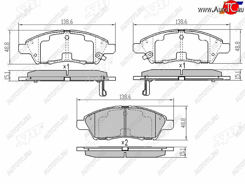 1 329 р. Колодки тормозные перед FR-FL SAT Nissan Cube 3 (2008-2024)  с доставкой в г. Тольятти