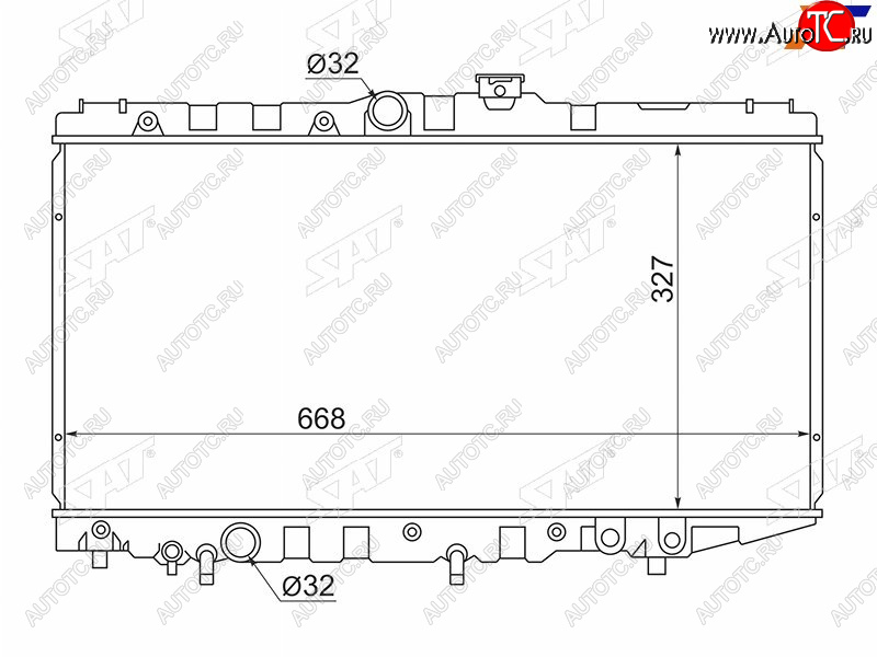 5 849 р. Радиатор SAT Toyota Corona T190 седан дорестайлинг (1992-1994) (применимо для Toyota Corolla (E90) 87-92 Carina (T170) 88-92 Corolla Levin 87-91 Corona (T170) 87-)  с доставкой в г. Тольятти