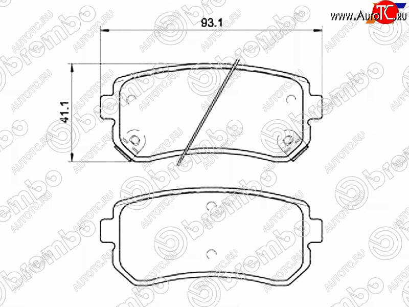 3 999 р. Колодки тормозные задние RH-LH SAT KIA Ceed 3 CD хэтчбэк (2018-2024)  с доставкой в г. Тольятти