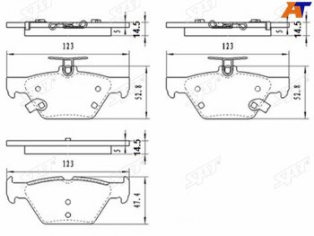 Колодки тормозные барабанные задние LH-RH SAT Subaru Legacy BN/B15 рестайлинг седан (2017-2025)