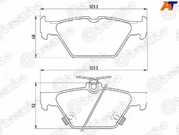 Колодки тормозные задние RH-LH SAT Subaru Legacy BN/B15 рестайлинг седан (2017-2025)