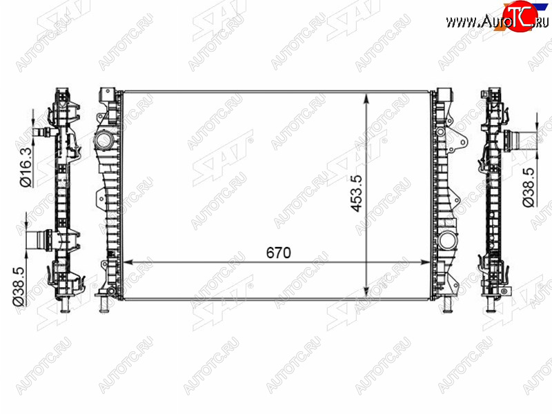 16 899 р. Радиатор охлаждающей жидкости SAT  Land Rover Discovery Sport L550 дорестайлинг (2014-2019)  с доставкой в г. Тольятти