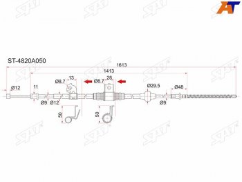 Трос ручника RH SAT Mitsubishi Lancer 10 хэтчбек 5 дв рестайлинг (2011-2017)