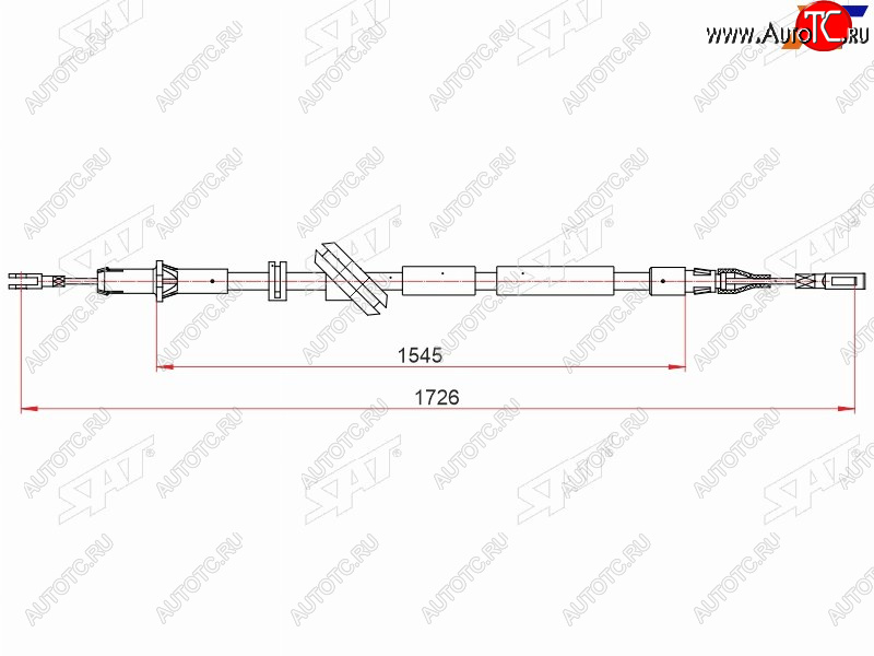 1 469 р. Трос ручника RH SAT  Mercedes-Benz E-Class W211 дорестайлинг седан (2002-2006)  с доставкой в г. Тольятти