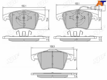 Колодки тормозные перед FL-FR SAT  Volkswagen Transporter T4 рестайлинг (1996-2003)