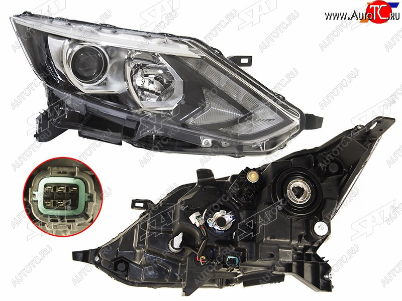 11 949 р. Фара правая (диодная полоса) SAT Nissan Qashqai 2 J11 дорестайлинг (2013-2019)  с доставкой в г. Тольятти