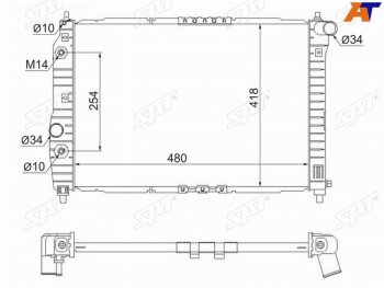 5 549 р. Радиатор SAT Chevrolet Aveo T200 седан (2003-2008)  с доставкой в г. Тольятти. Увеличить фотографию 2