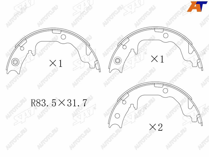 3 999 р. Колодки стояночного тормоза RR SAT Mitsubishi ASX дорестайлинг (2010-2012)  с доставкой в г. Тольятти