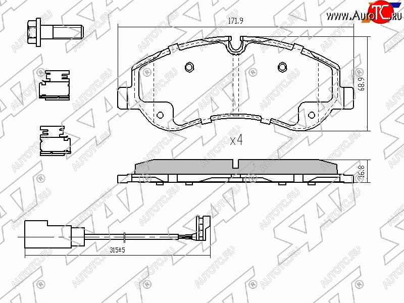 2 149 р. Колодки тормозные перед FL-FR SAT Ford Transit цельнометаллический фургон (2014-2022)  с доставкой в г. Тольятти