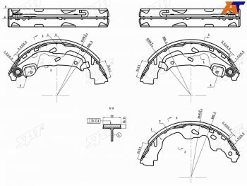 Колодки тормозные барабанные задние RH-LH SAT Toyota Aygo 2 (2014-2018)