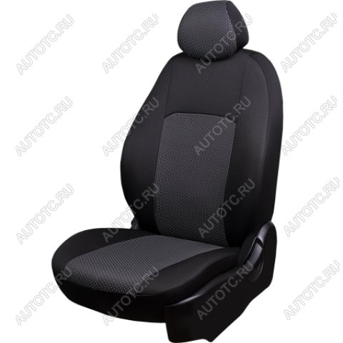 5 899 р. Комплект чехлов для сидений (ЦЗС 3Г Жаккард) Дублин Lord Autofashion Nissan Almera G15 седан (2012-2019) (черный, вставка Сеул серая)  с доставкой в г. Тольятти