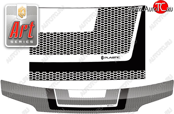 2 369 р. Дефлектор капота CA-Plastic  Daihatsu Coo (2005-2012) (серия ART белая)  с доставкой в г. Тольятти