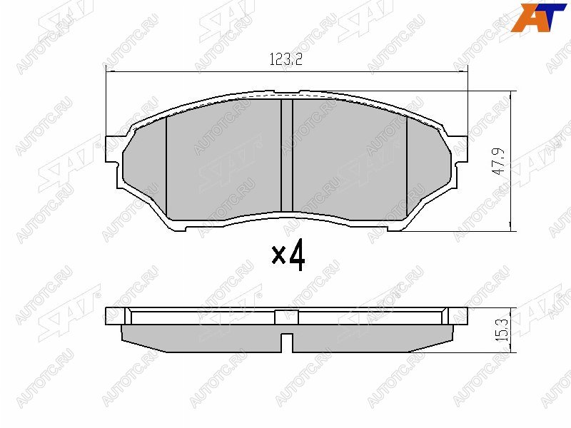 3 199 р. Колодки тормозные перед FR-FL SAT Mitsubishi Pajero Mini H53/H58 (2008-2012)  с доставкой в г. Тольятти