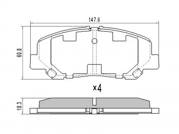 Колодки тормозные передние FR-FL SAT Toyota Alphard H20 дорестайлинг (2008-2011)