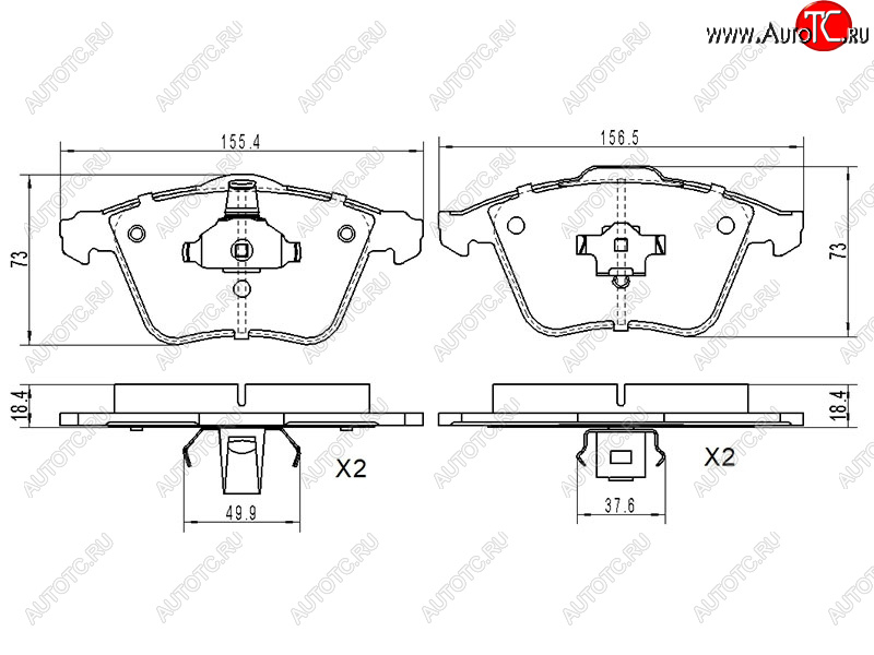 1 829 р. Колодки тормозные передние FL-FR SAT Ford Focus 2  седан дорестайлинг (2004-2008)  с доставкой в г. Тольятти