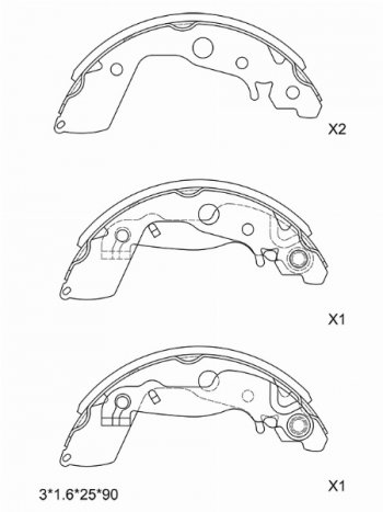 Колодки тормозные задние SAT RH-LH Mazda 2/Demio DE дорестайлинг (2007-2011)