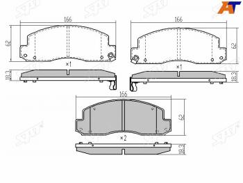 Колодки тормозные перед FL-FR SAT Toyota Dyna XZU бортовой грузовик рестайлинг (2002-2006)