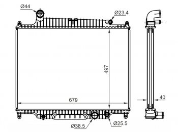 Радиатор охлаждающей жидкости SAT  Land Rover Range Rover Sport 1 L320 дорестайлинг (2005-2009)